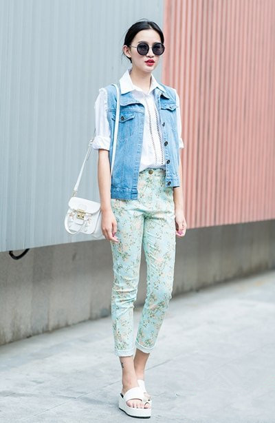 九分裤显瘦Look 露出脚踝是重点