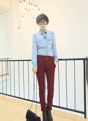 铅笔裤搭配 娇俏fashion look